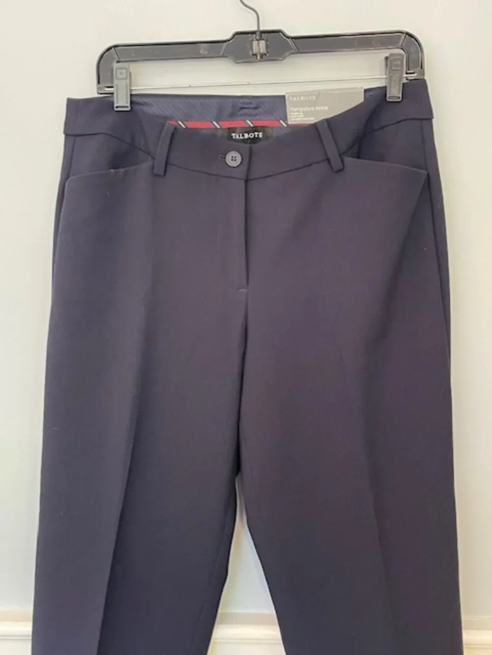 Talbots Hampshire Navy Corpcore Mid Rise Ankle Pants Easy Care Travel NWT 8 - Picture 8 of 10